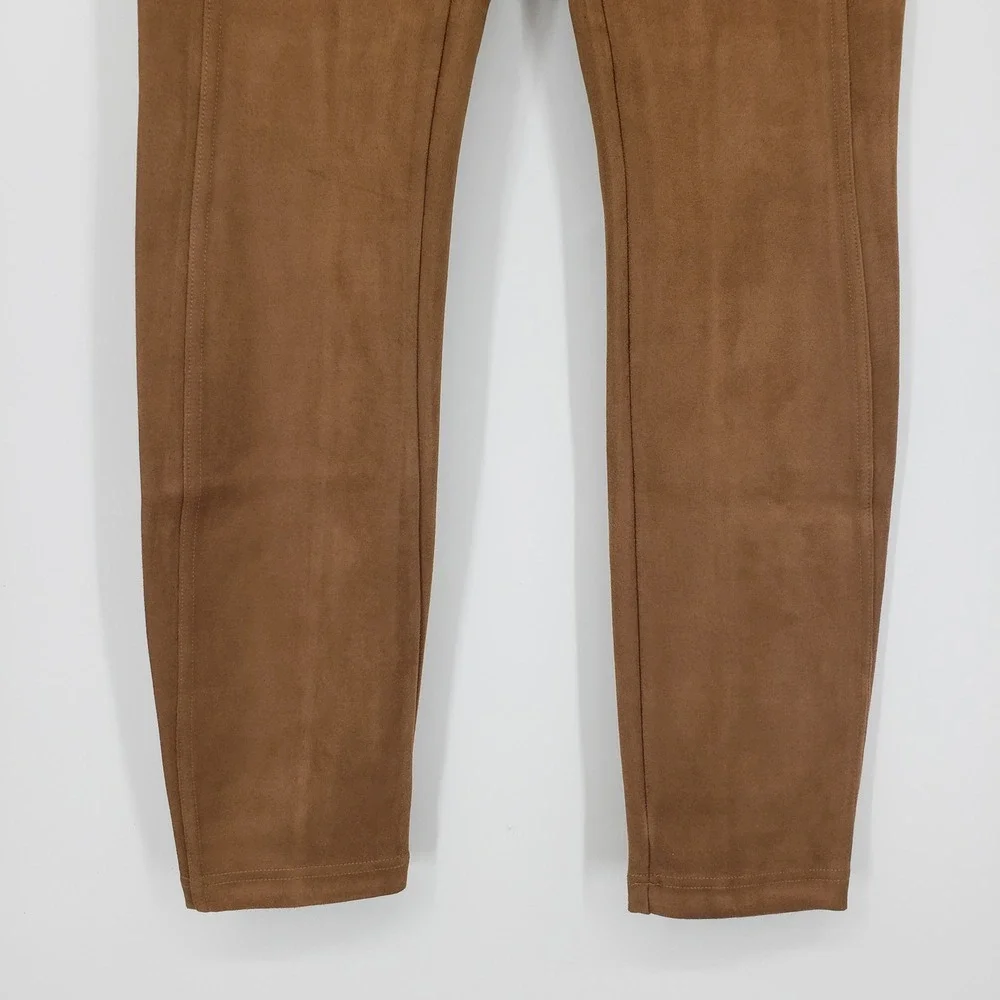 Grace Elements Brown Faux Suede Leggings Pants Women's Size M Pull on Skinny NEW